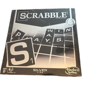 New (Sealed Box) Silver Line Scrabble Crossword Board Game 2016 Hasbro Gaming
